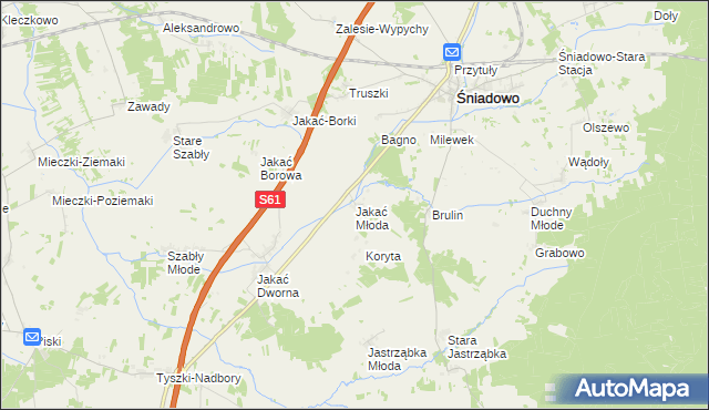 mapa Jakać Młoda, Jakać Młoda na mapie Targeo