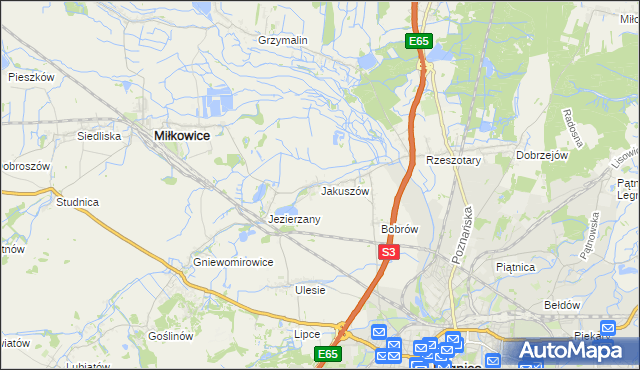 mapa Jakuszów, Jakuszów na mapie Targeo