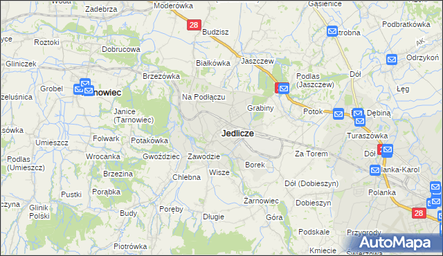 mapa Jedlicze, Jedlicze na mapie Targeo