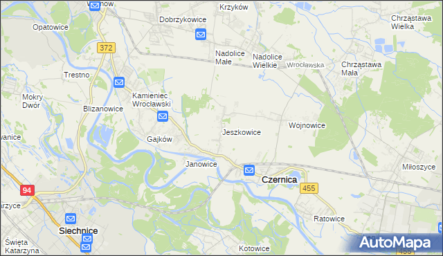 mapa Jeszkowice, Jeszkowice na mapie Targeo