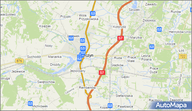 mapa Józefowice gmina Tarczyn, Józefowice gmina Tarczyn na mapie Targeo