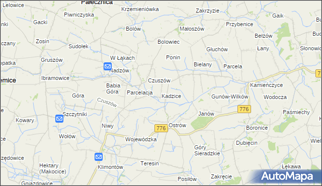 mapa Kadzice, Kadzice na mapie Targeo
