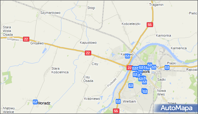 mapa Kałdowo gmina Malbork, Kałdowo gmina Malbork na mapie Targeo