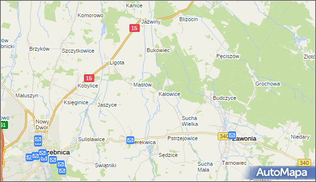 mapa Kałowice, Kałowice na mapie Targeo