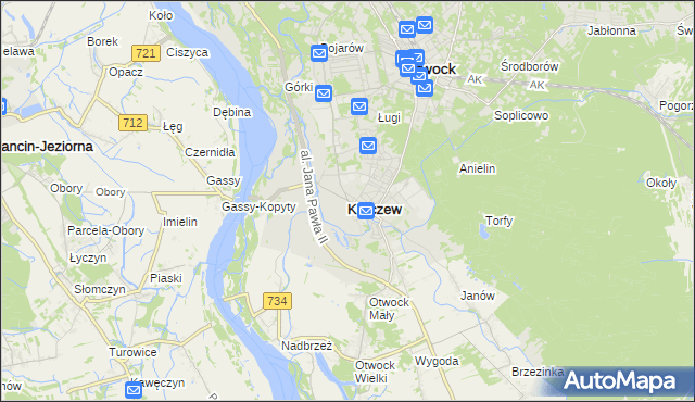 mapa Karczew powiat otwocki, Karczew powiat otwocki na mapie Targeo