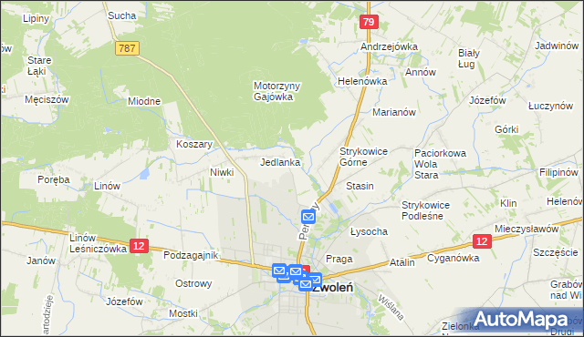 mapa Karczówka gmina Zwoleń, Karczówka gmina Zwoleń na mapie Targeo