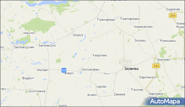 mapa Kasprowo, Kasprowo na mapie Targeo