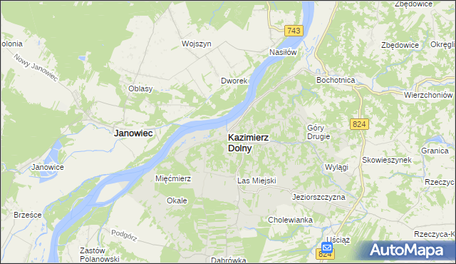 mapa Kazimierz Dolny, Kazimierz Dolny na mapie Targeo
