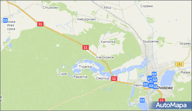 mapa Kierzkowice, Kierzkowice na mapie Targeo