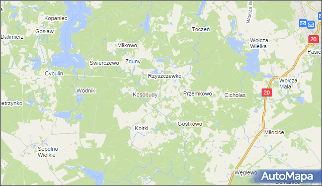 mapa Kierzkowo gmina Biały Bór, Kierzkowo gmina Biały Bór na mapie Targeo