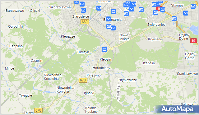 mapa Kleosin, Kleosin na mapie Targeo