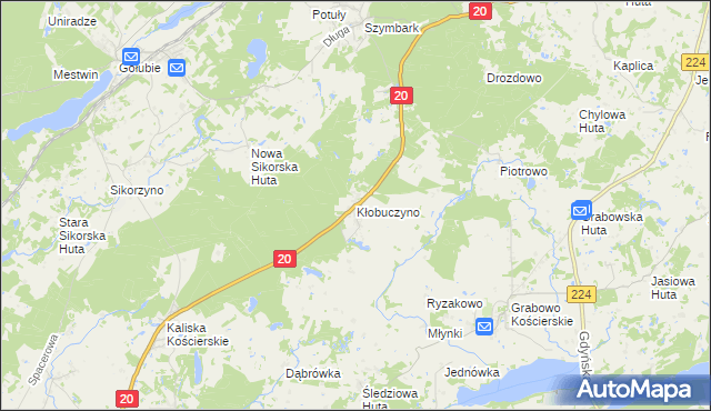 mapa Kłobuczyno, Kłobuczyno na mapie Targeo