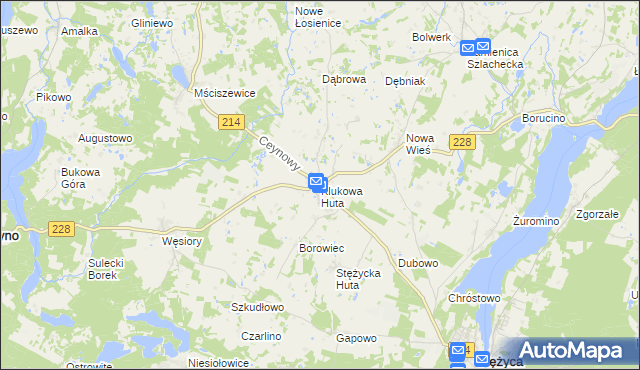 mapa Klukowa Huta, Klukowa Huta na mapie Targeo