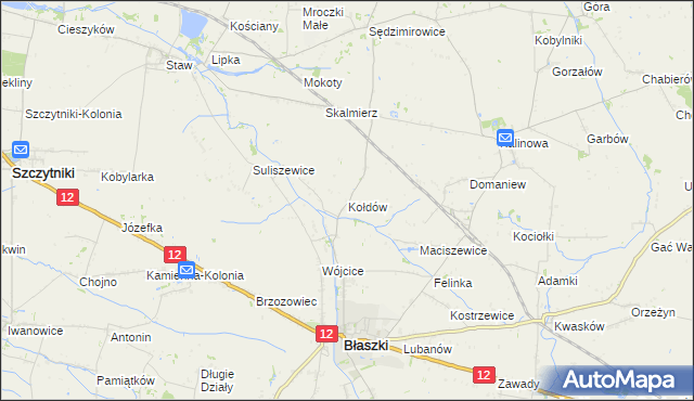 mapa Kołdów, Kołdów na mapie Targeo