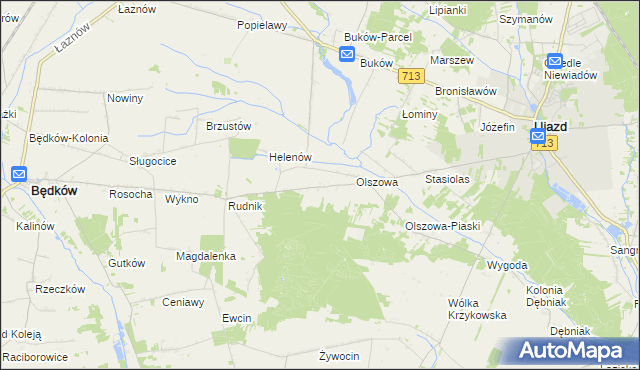 mapa Kolonia Olszowa, Kolonia Olszowa na mapie Targeo