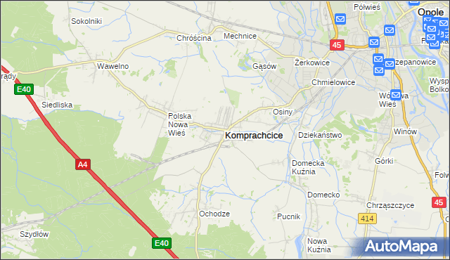 mapa Komprachcice, Komprachcice na mapie Targeo
