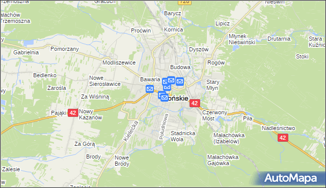 mapa Końskie, Końskie na mapie Targeo