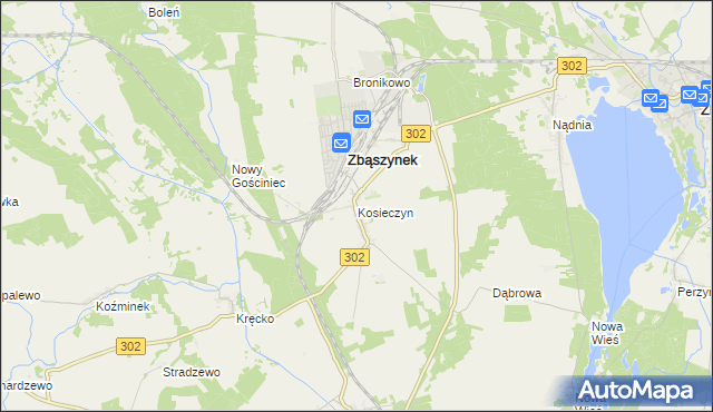 mapa Kosieczyn, Kosieczyn na mapie Targeo