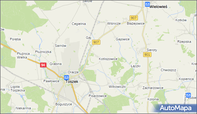 mapa Kotliszowice, Kotliszowice na mapie Targeo