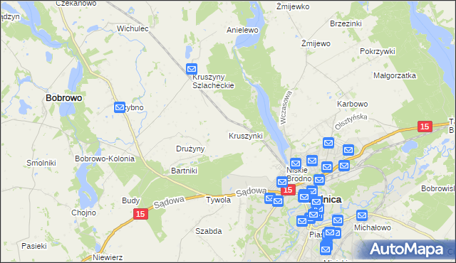 mapa Kruszynki, Kruszynki na mapie Targeo