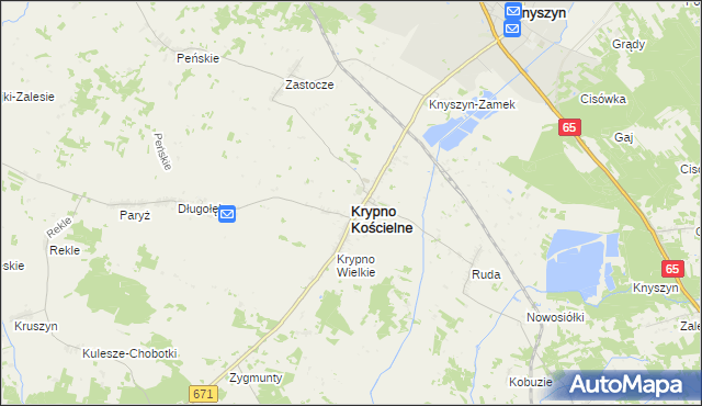 mapa Krypno Kościelne, Krypno Kościelne na mapie Targeo