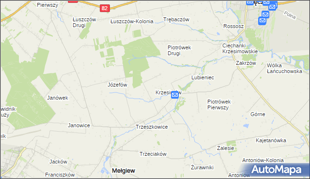 mapa Krzesimów, Krzesimów na mapie Targeo