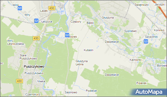 mapa Kubalin, Kubalin na mapie Targeo