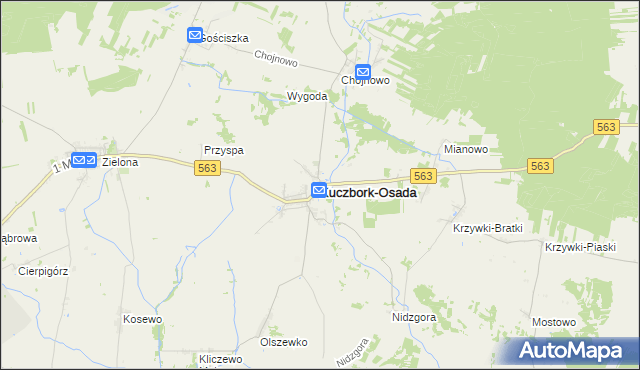 mapa Kuczbork-Osada, Kuczbork-Osada na mapie Targeo