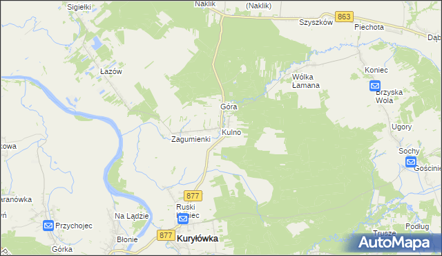 mapa Kulno, Kulno na mapie Targeo