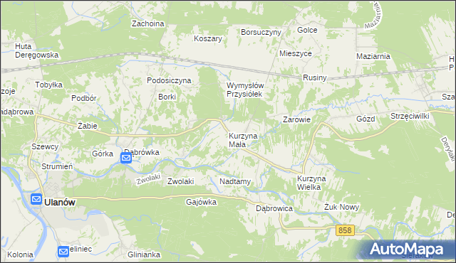 mapa Kurzyna Mała, Kurzyna Mała na mapie Targeo