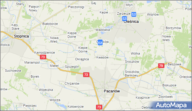 mapa Kwasów, Kwasów na mapie Targeo