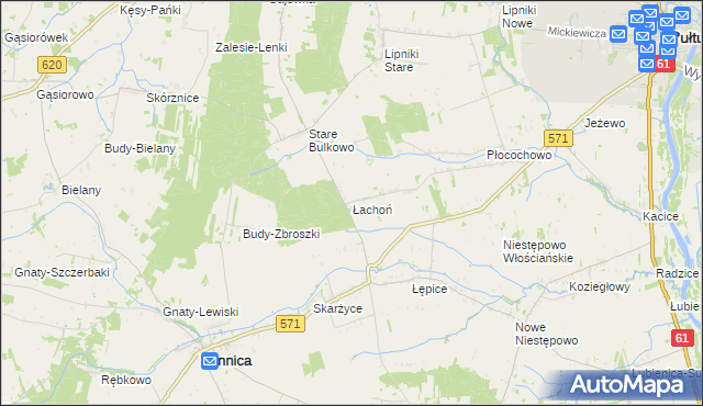 mapa Łachoń, Łachoń na mapie Targeo