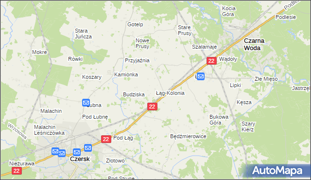 mapa Łąg-Kolonia, Łąg-Kolonia na mapie Targeo