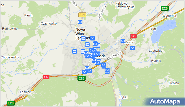 mapa Lębork, Lębork na mapie Targeo