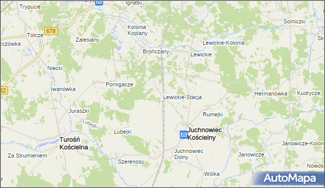 mapa Lewickie-Stacja, Lewickie-Stacja na mapie Targeo