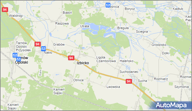 mapa Ligota Czamborowa, Ligota Czamborowa na mapie Targeo