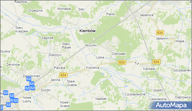 mapa Lipka gmina Klembów, Lipka gmina Klembów na mapie Targeo