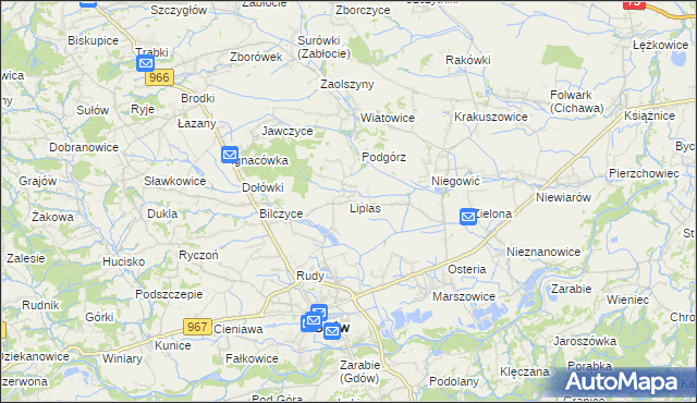 mapa Liplas, Liplas na mapie Targeo