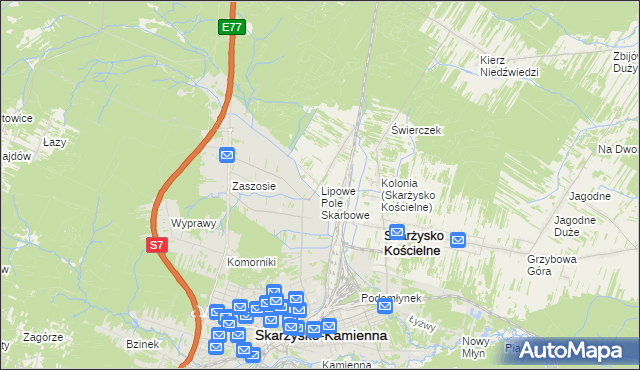 mapa Lipowe Pole Skarbowe, Lipowe Pole Skarbowe na mapie Targeo