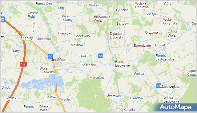 mapa Lisów gmina Jedlińsk, Lisów gmina Jedlińsk na mapie Targeo