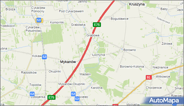 mapa Łochynia, Łochynia na mapie Targeo