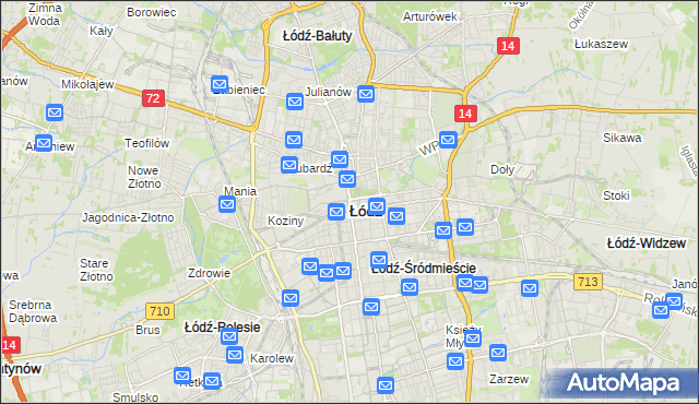 mapa Łodzi, Łódź na mapie Targeo