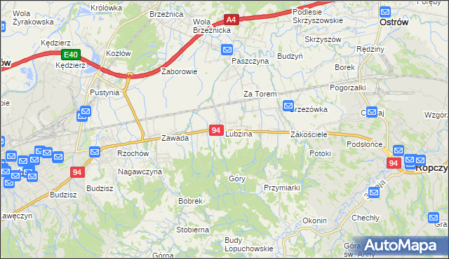mapa Lubzina, Lubzina na mapie Targeo