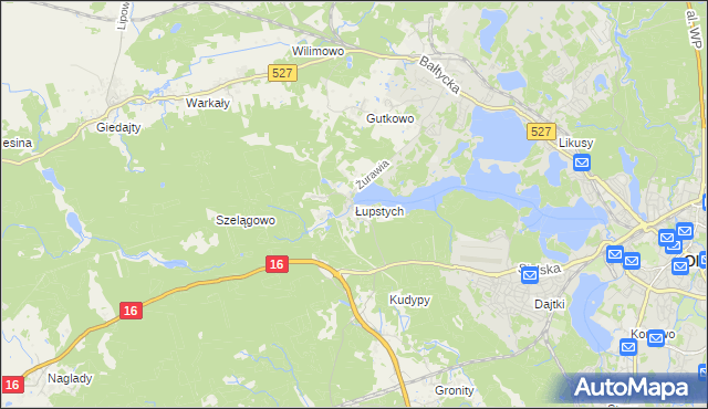 mapa Łupstych, Łupstych na mapie Targeo
