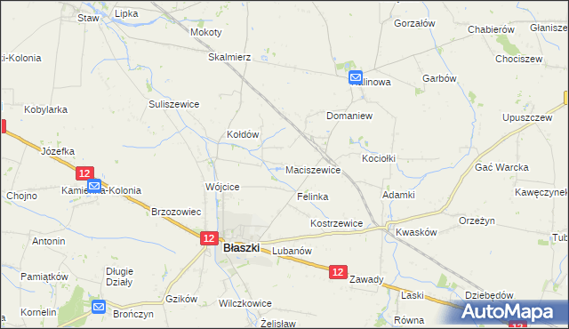 mapa Maciszewice, Maciszewice na mapie Targeo