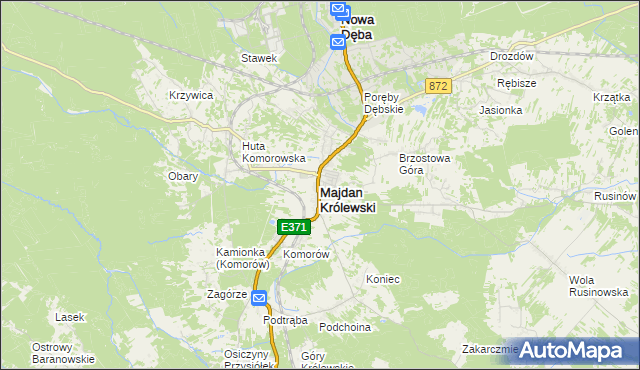 mapa Majdan Królewski, Majdan Królewski na mapie Targeo