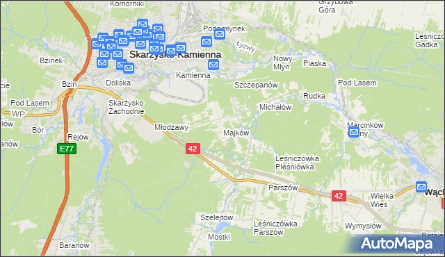 mapa Majków, Majków na mapie Targeo