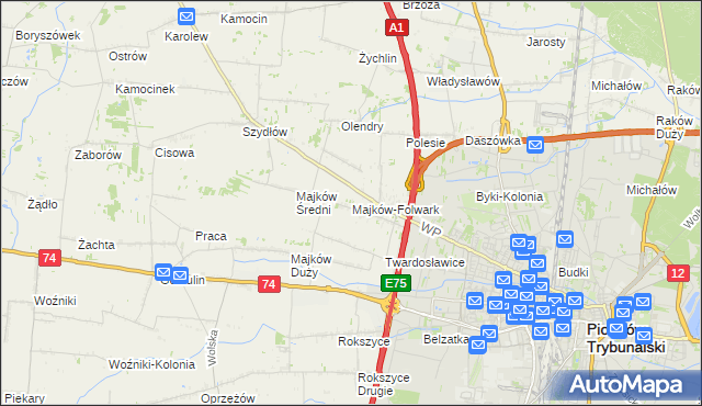 mapa Majków-Folwark, Majków-Folwark na mapie Targeo