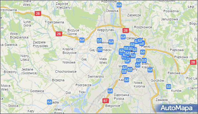 mapa Mała Wieś gmina Chełmiec, Mała Wieś gmina Chełmiec na mapie Targeo