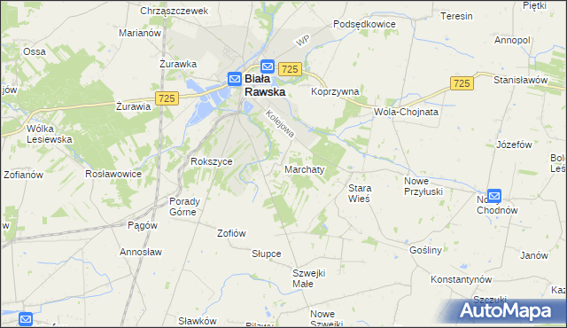 mapa Marchaty, Marchaty na mapie Targeo